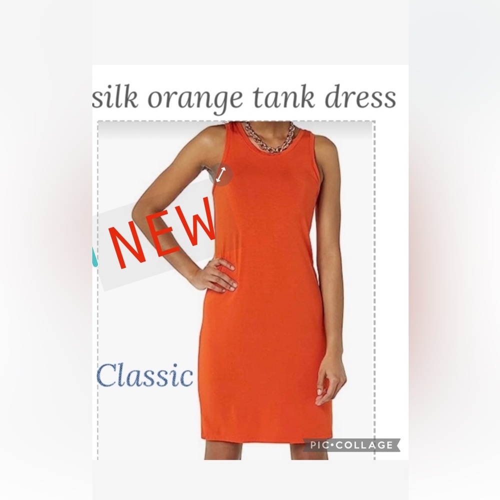 NEW Classic l Silk orange tank dress by pookie Sebastian nyc